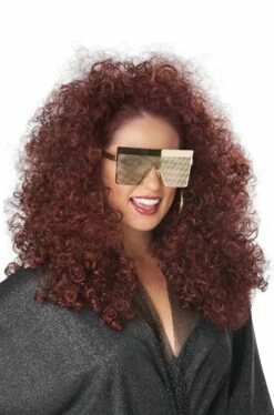 3/4 Curly Fall Adult Wig (Burgundy)