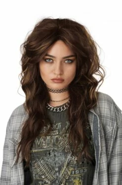 90'S Grunge Rocker Adult Wig (Brunette)
