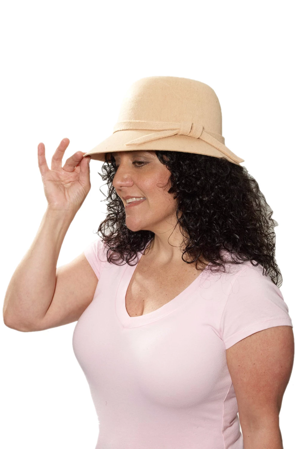 Roaring 20s Flapper Hat (Beige) 3 Roaring 20s Flapper Hat (Beige)