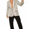 Silver Disco Sequin Blazer (Standard) -Fantasy Fits Sales FM80542 full 1